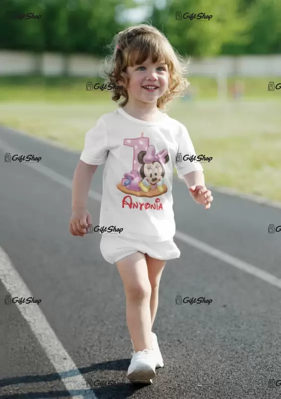 Minnie mouse 1 an, se poate schimba numele, tricou cu mesaj
