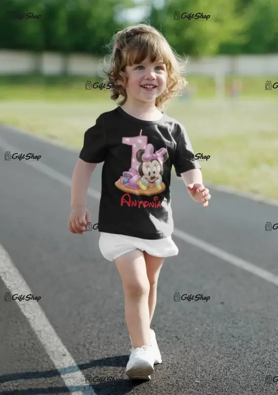 Minnie mouse 1 an, se poate schimba numele, tricou cu mesaj