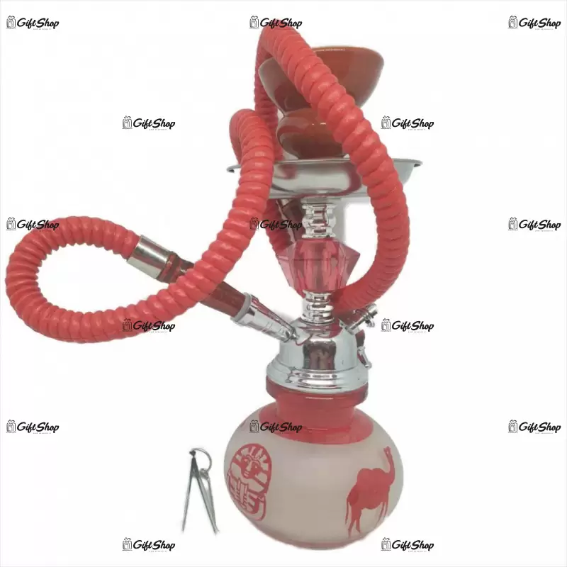 Narghilea 1 furtun, model egipt, culoare rosu