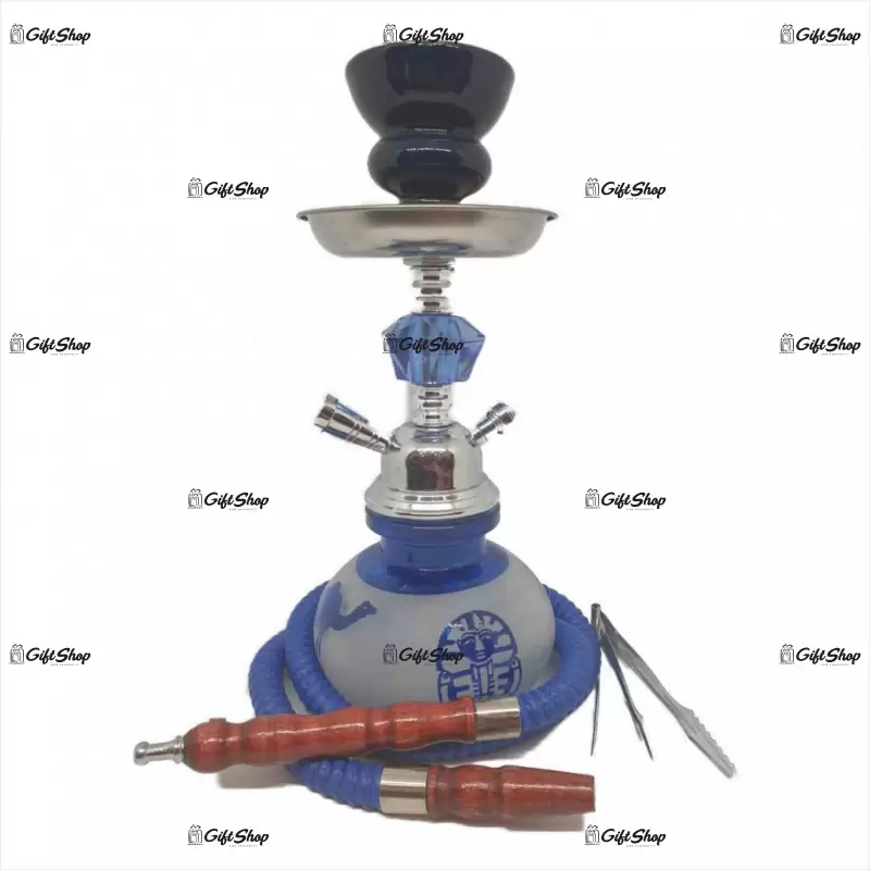 Narghilea 1 furtun, model egipt, culoare albastru