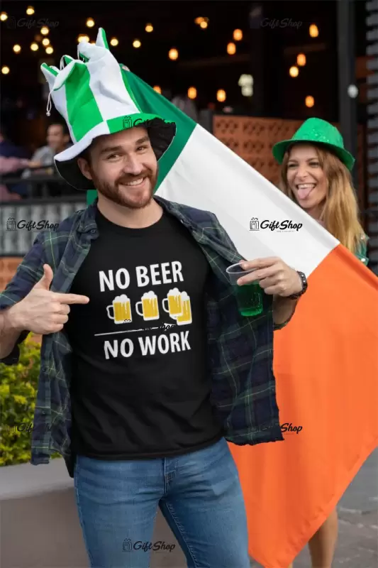 No beer no work, tricou cu mesaj