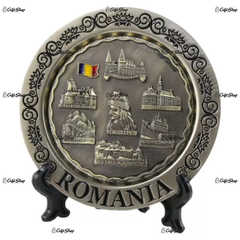 Ornament metalic cu suport romania castele