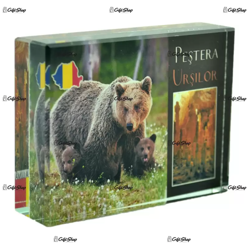 Obiect decorativ realizat din sticla – design pestera ursilor g