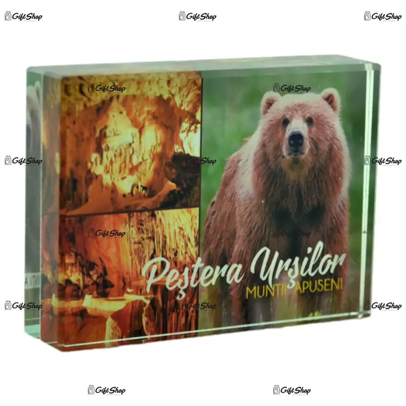 Obiect decorativ realizat din sticla – design pestera ursilor f