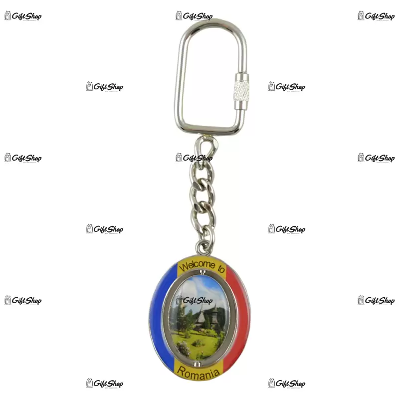 Welcome to romania, breloc metal cu doua fete