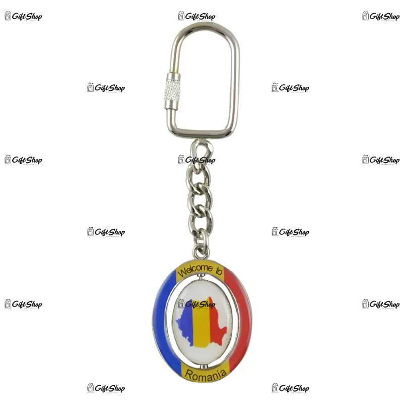 Welcome to romania, breloc metal cu doua fete