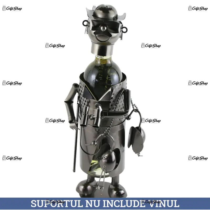 Vanator, suport din metal pentru sticla de vin
