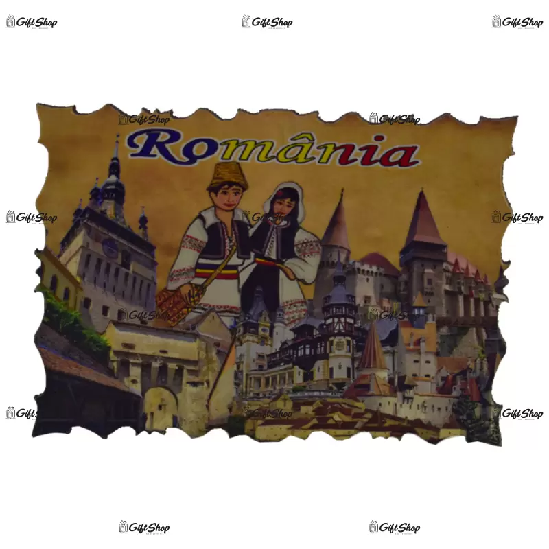 Magnet de frigider realizat din lemn – design castele renumite & vlad tepes b