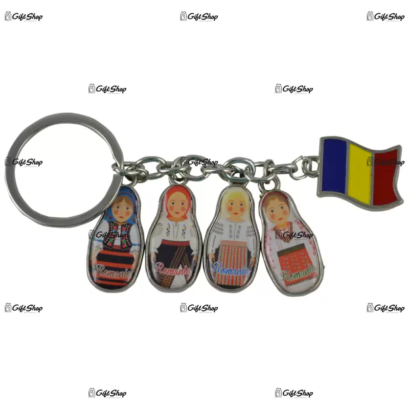 Breloc realizat din metal – design traditional romanesc