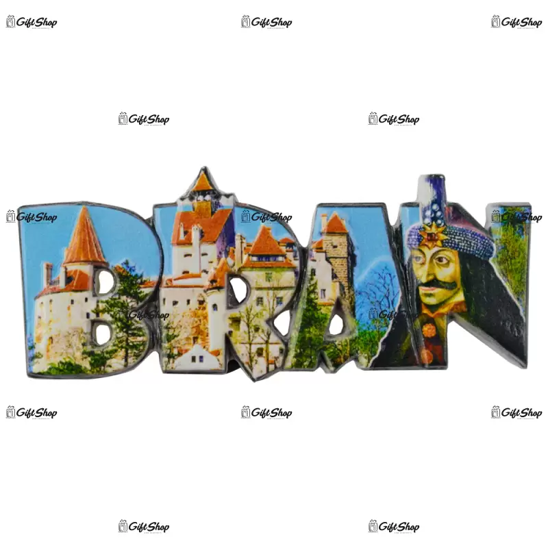 Catelul bran, magnet pentru frigider realizat din rasina