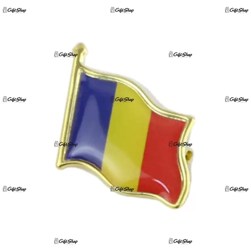 Insigna steag romania din metal