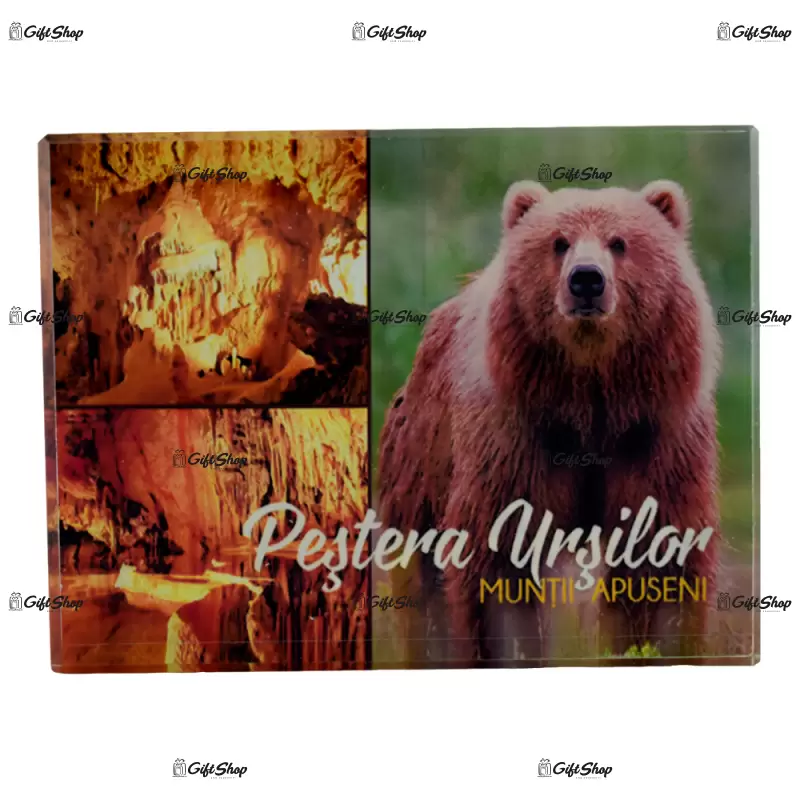 Obiect decorativ realizat din sticla – design pestera ursilor b