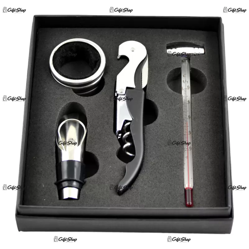 Set cadou cu 4 accesorii pentru vin.