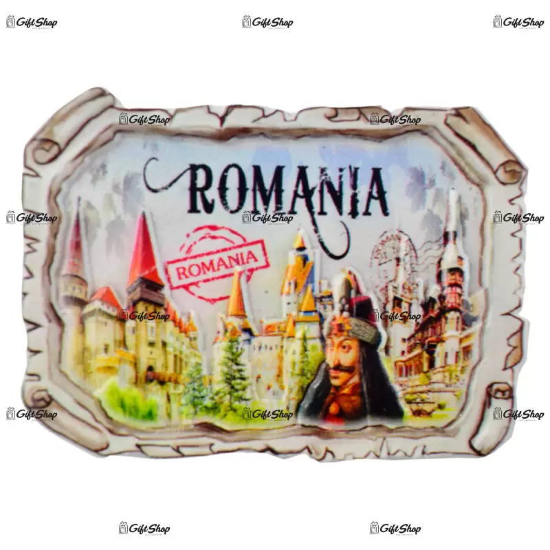 Magnet pentru frigider realizat din rasina – design castelul bran,