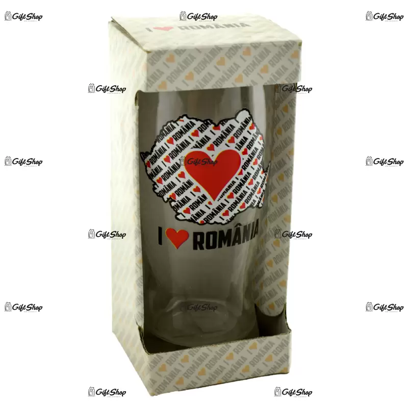 Pahar de bere cu poza – i love romania