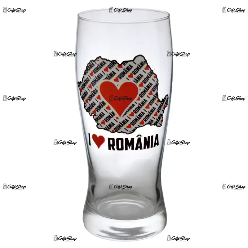 Pahar de bere cu poza – i love romania