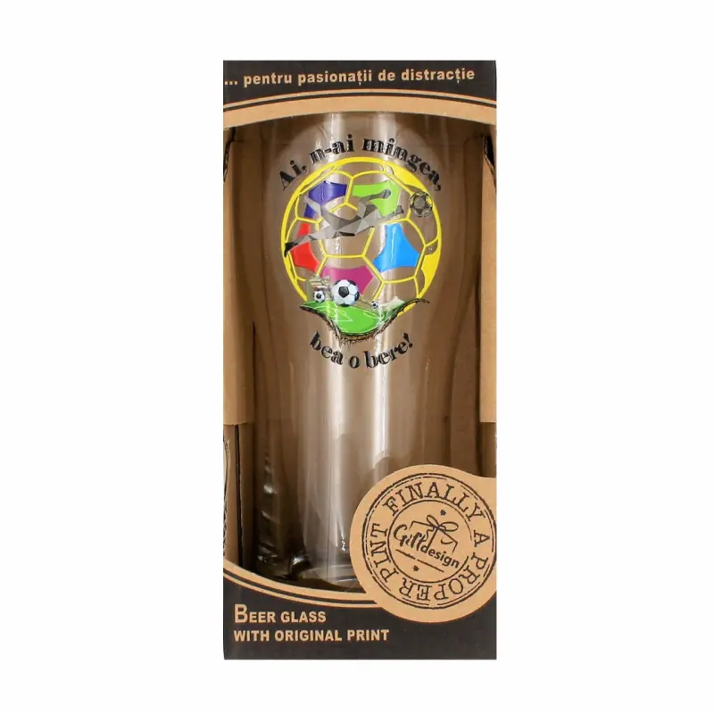 A-i, n-ai mingea bea o bere, pahar bere cu mesaj, 400 ml