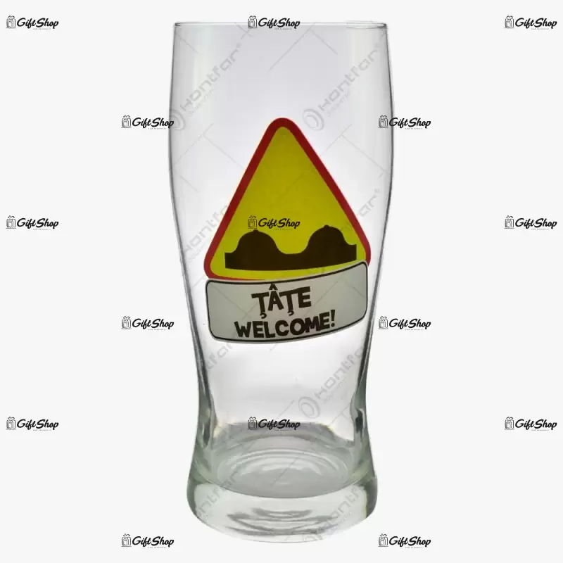 Pahar de bere cu poza, tate welcome, hardcore