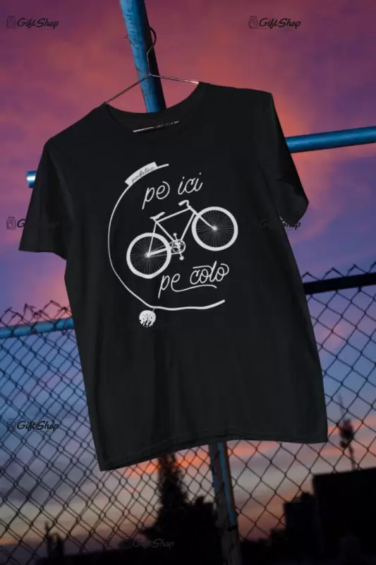 Pedalez pe ici pe colo, tricou cu mesaj