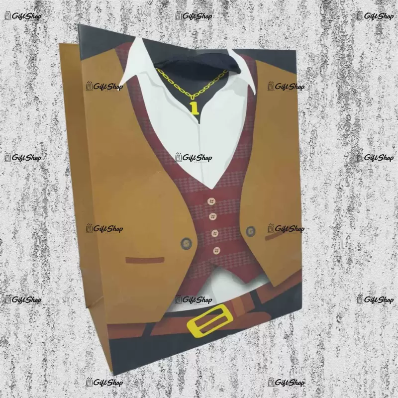 Plasa cadou, model costume maro x