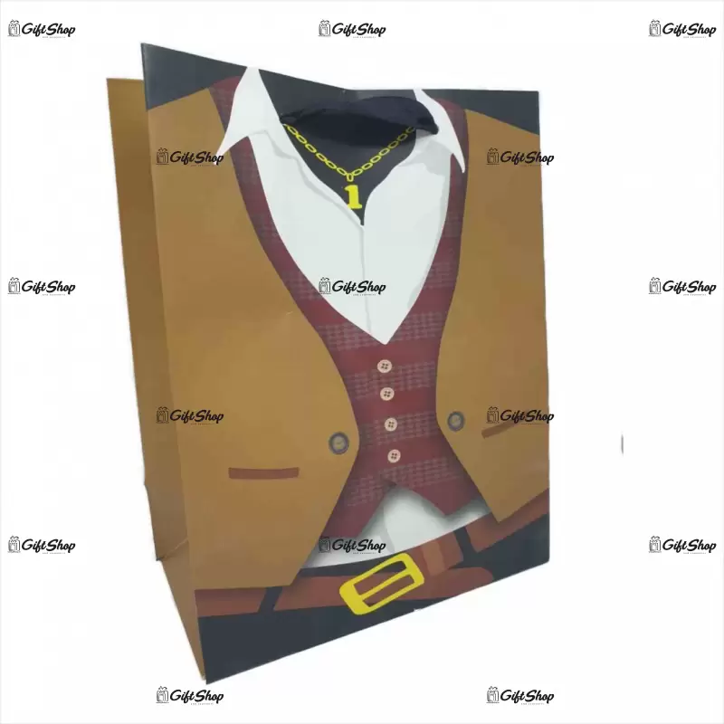 Plasa cadou, cu model costume maro xz
