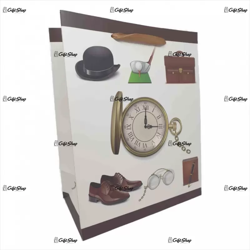 Plasa cadou, cu model costume maro bxz