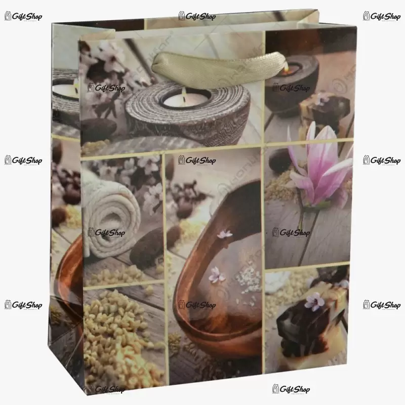 Plasa cadou, cu model aromatherapy roz
