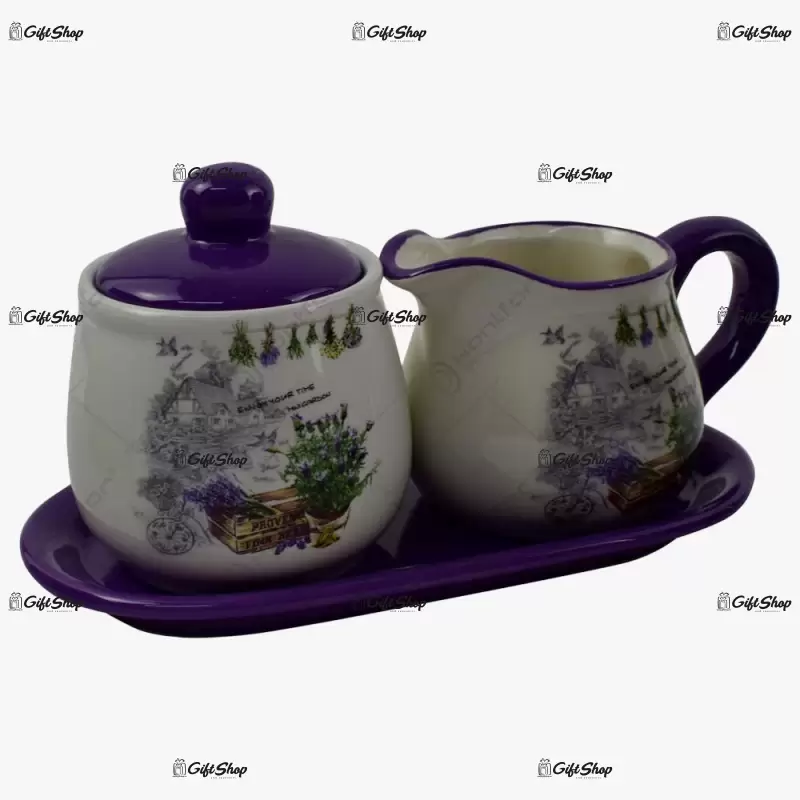 Set 2 piese pentru cafea – design lavanda antic