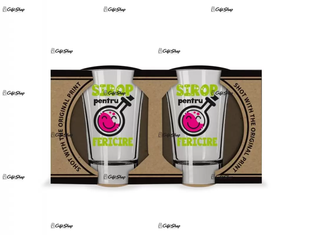 Sirop pentru fericire, set 2 shot-uri cu mesaje