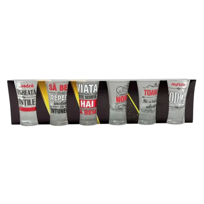 Viata e prea scurta, set 6 pahare pentru tarie