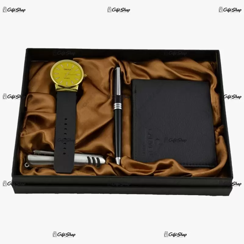 Set cadou ceas, portofel, pix si briceag multifunctional a