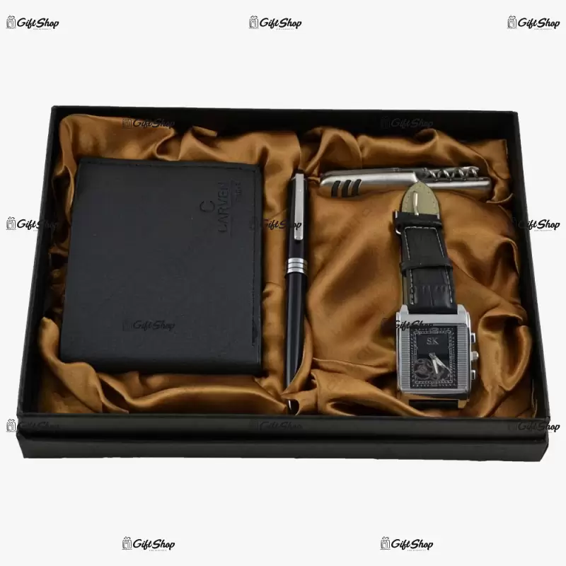Set cadou ceas, portofel, pix si briceag multifunctional  b