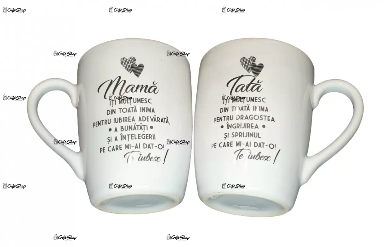 Pentru mama & tata, set 2 cani cu mesaje