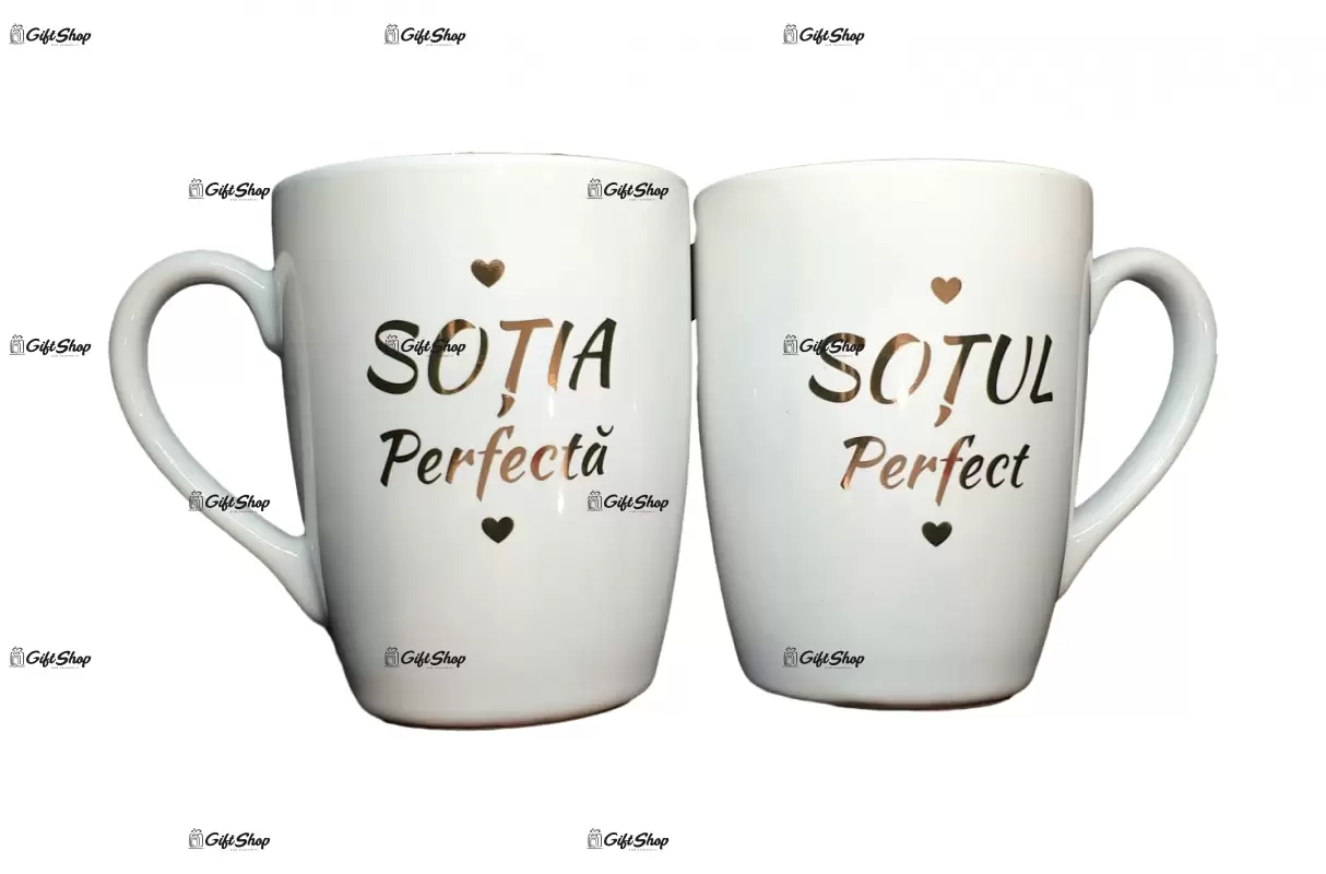 Sotia perfecta & sotul perfect, set 2 cani cu mesaje