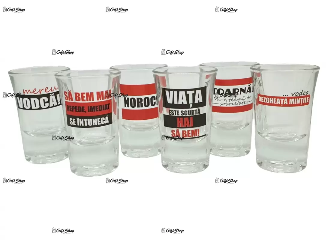 Viata e prea scurta, set 6 pahare pentru tarie b