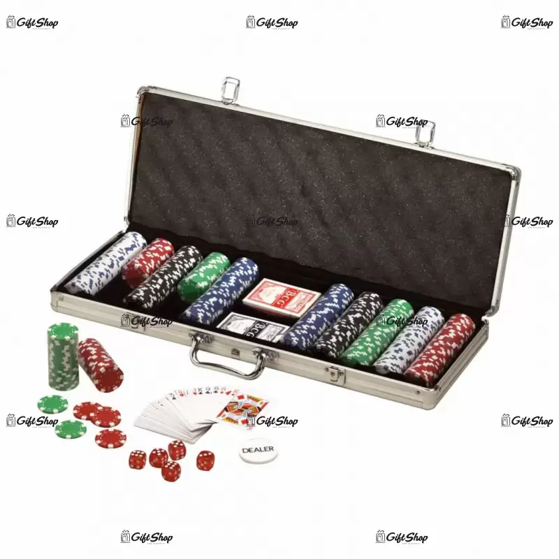 Set poker 500 jetoane, valiza din metal