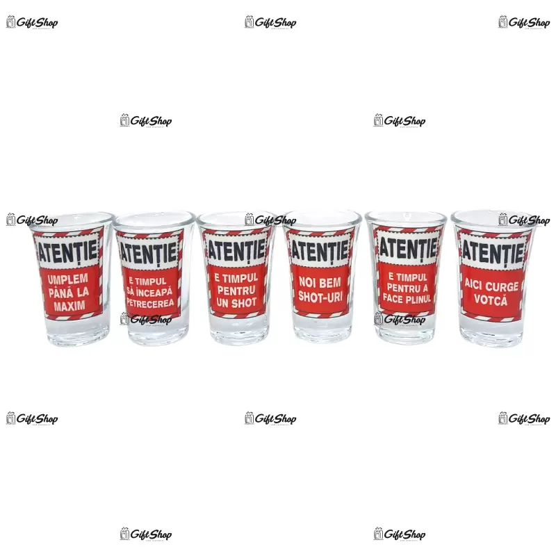 Atentie, set 6 pahare pentru tarie
