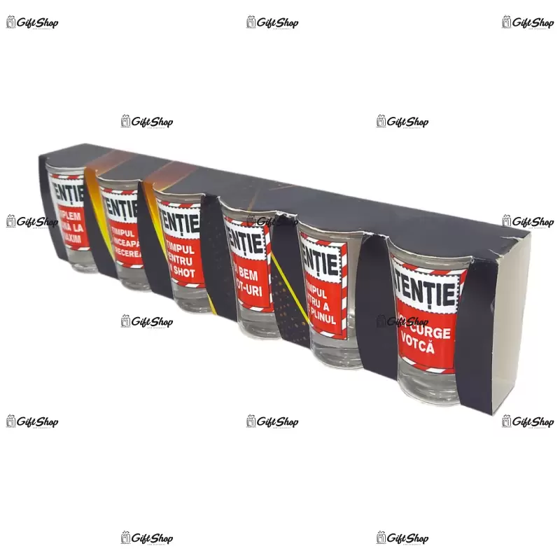 Atentie, set 6 pahare pentru tarie