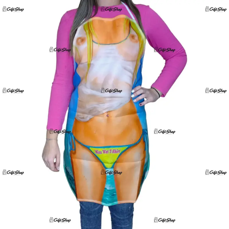 Miss wet t-shirt, sort cu mesaj