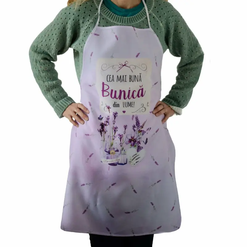 Cea mai buna bunica din lume, lavanda, sort cu mesaj