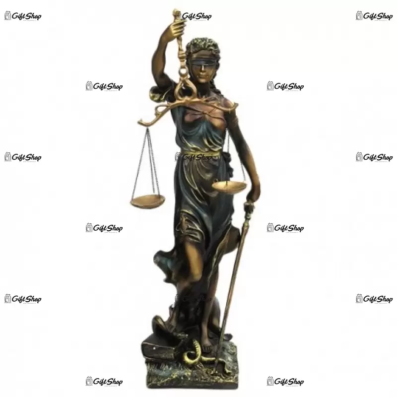 Statueta zeita justitiei cu balanta realizata din rasina c