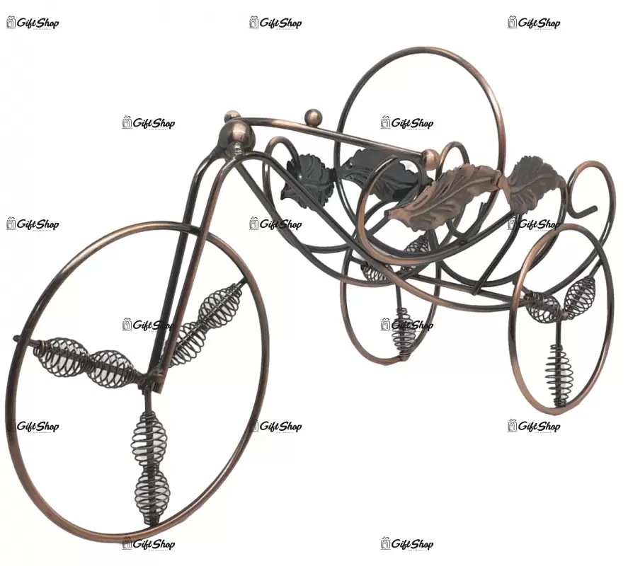 Tricicleta, uport din metal pentru sticla vin ab