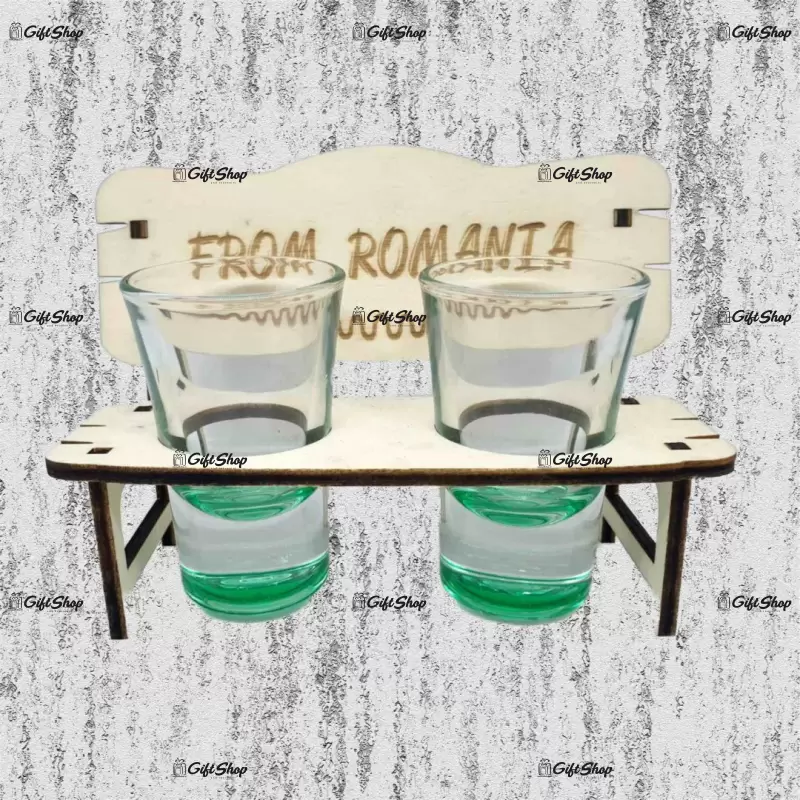 Suport bancuta cu 2 pahare suvenir