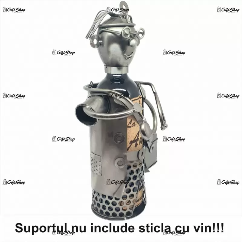 Doctor, suport pentru vin realizat din metal a
