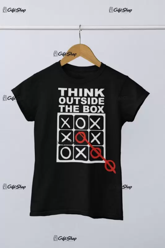 Think outside the box, tricou cu mesaj