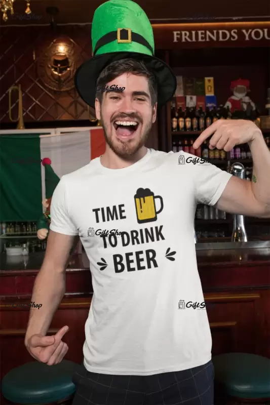Time to drink beer, tricou cu mesaj