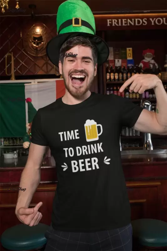 Time to drink beer, tricou cu mesaj