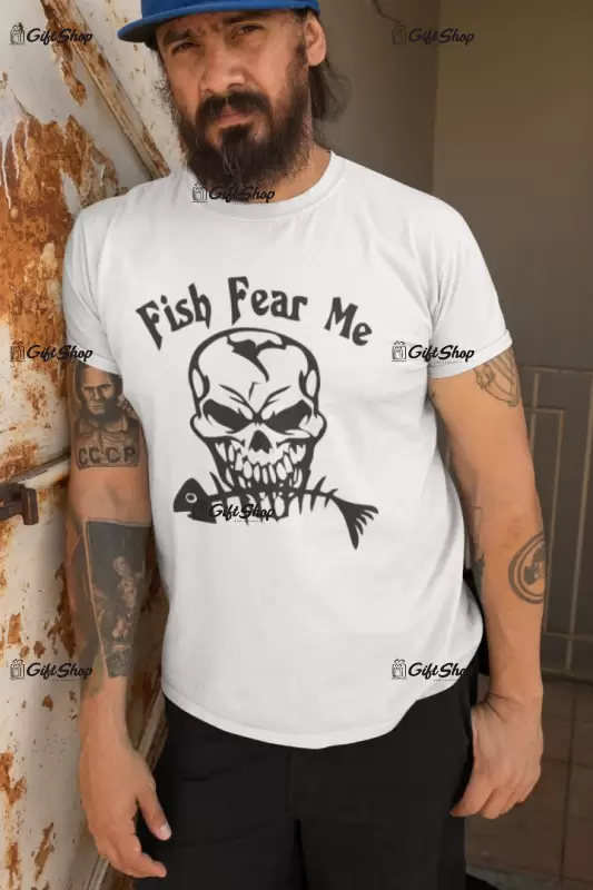 Fish fear me, tricou cu mesaj