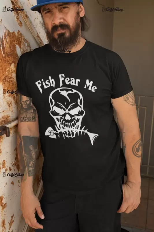 Fish fear me, tricou cu mesaj