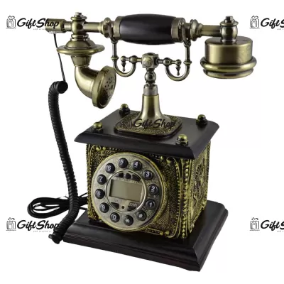 Telefon antic realizat din lemn cu model baroc B